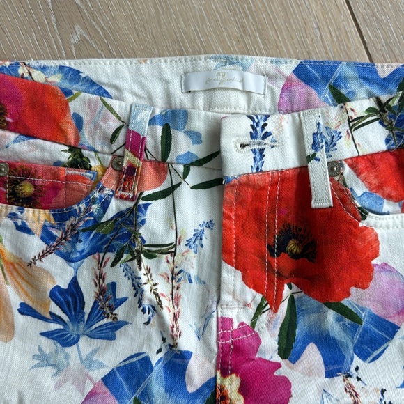7 for all mankind, floral, jeans, cotton spandex, size 25 - Picture 2 of 4